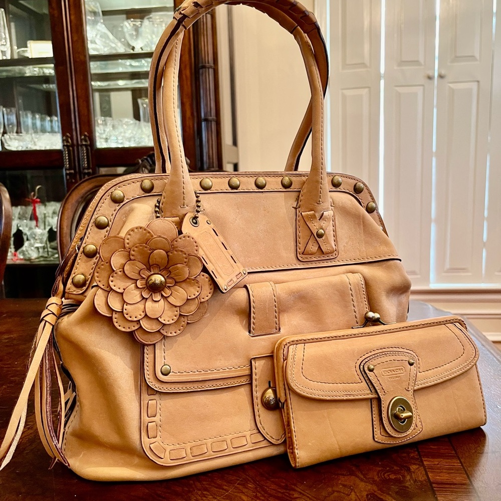 Coach Thompson Legacy Vachetta Satchel and Wallet